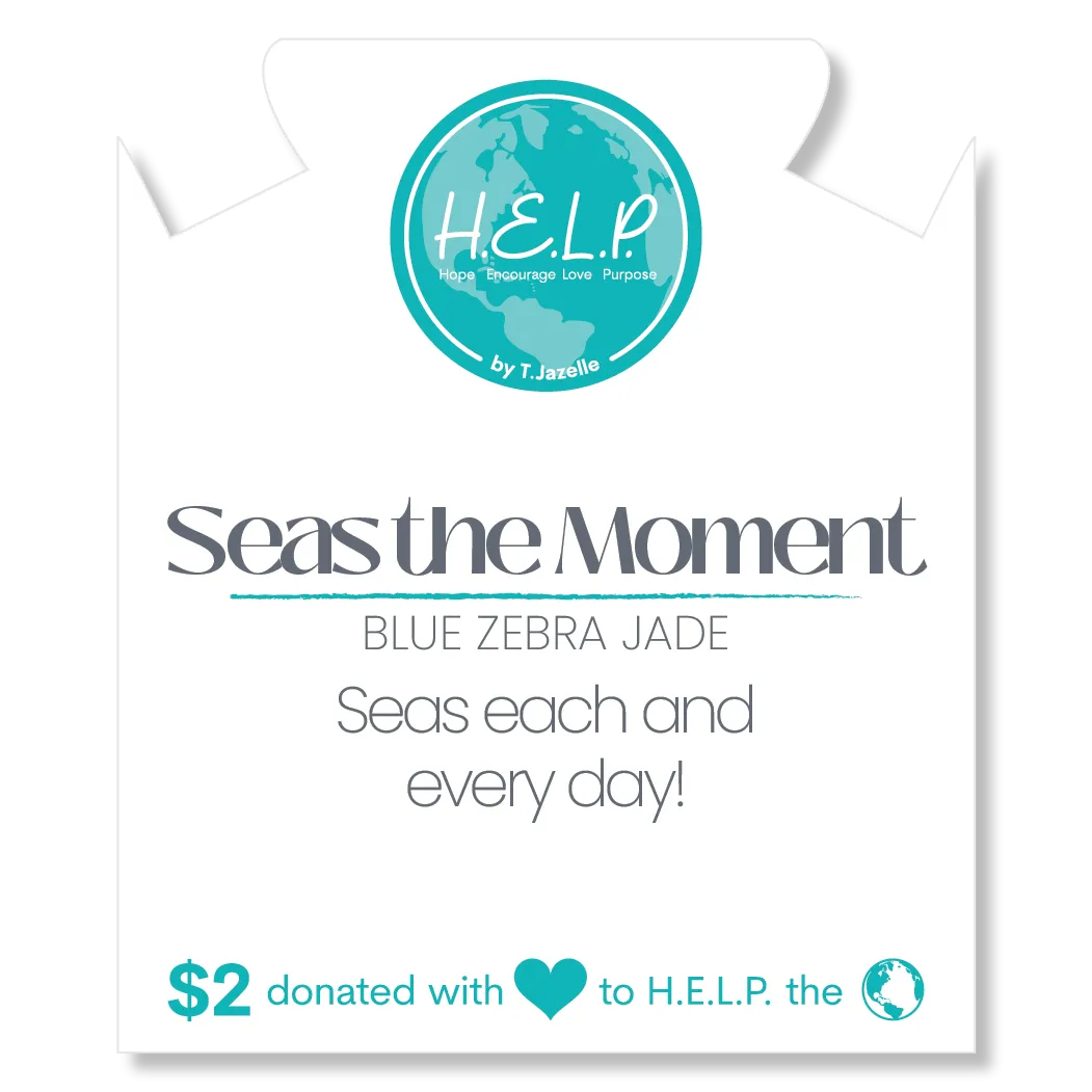 Seas the Moment Stacker Bracelet with Blue Zebra Jade Beads
