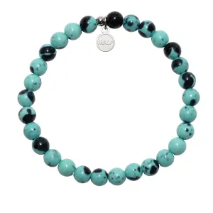 Seas the Moment Stacker Bracelet with Blue Zebra Jade Beads