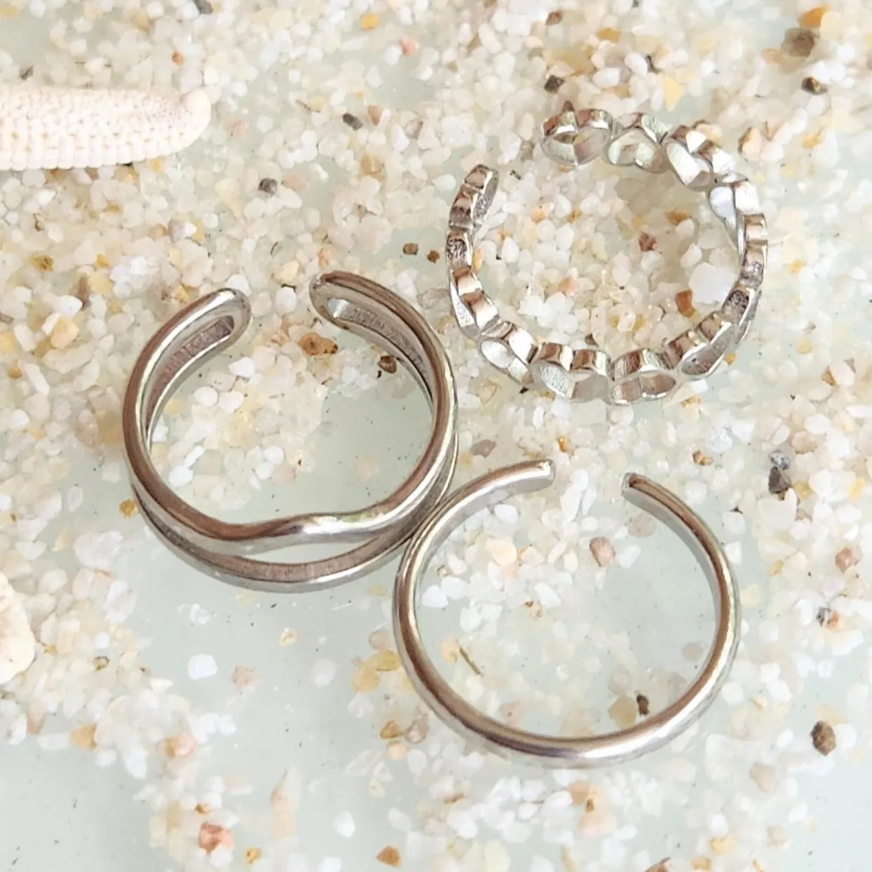 SET OF 3 / BOHO TOE RING - CHOICE OF ROSE GOLD / GOLD & SILVER