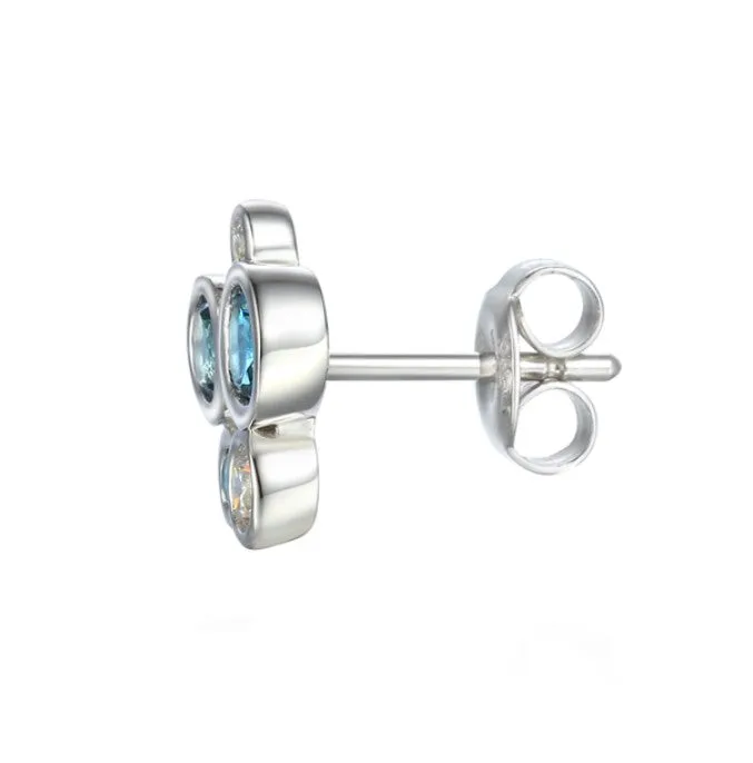 Silver Fantasia Symphony Blue Earrings
