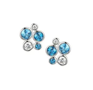 Silver Fantasia Symphony Blue Earrings