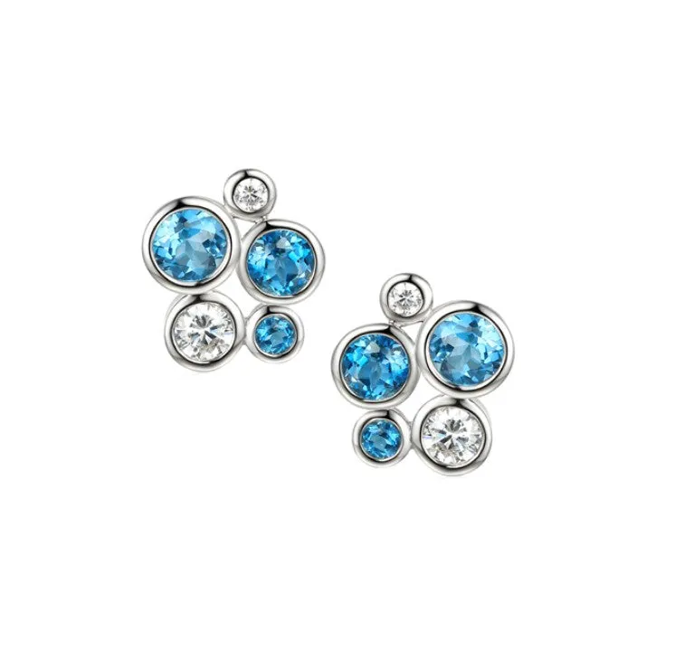 Silver Fantasia Symphony Blue Earrings