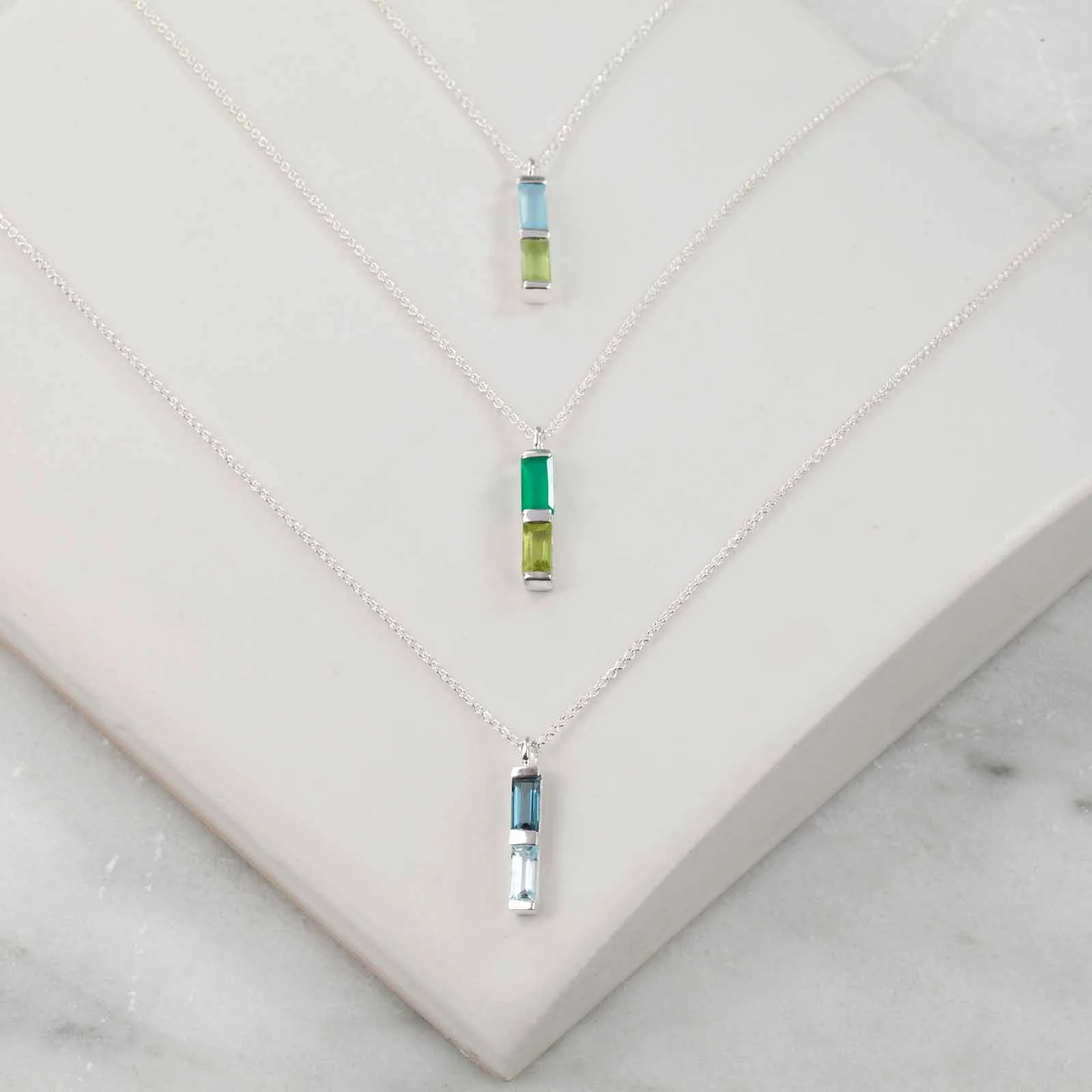 Silver Necklace Rose Quartz Anais