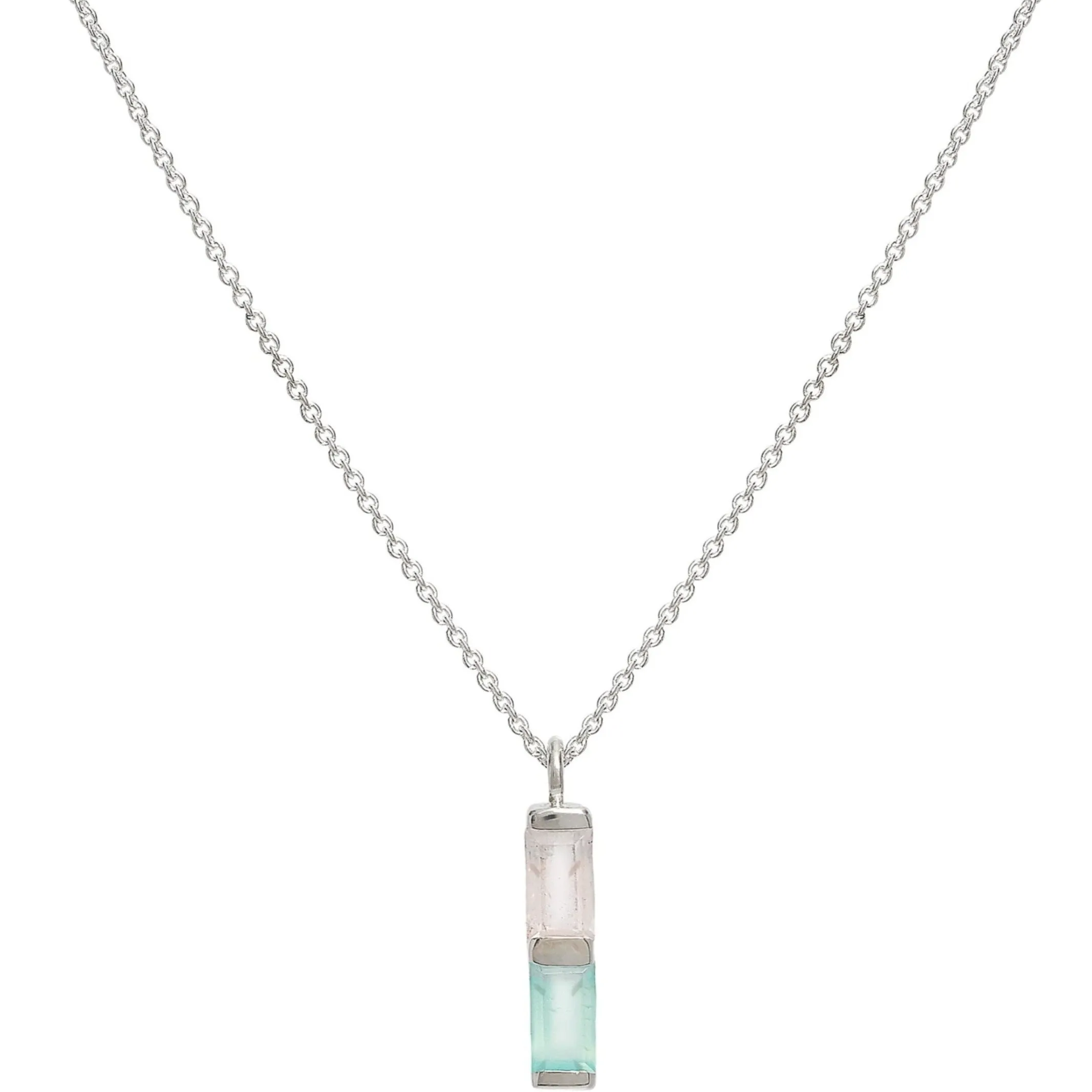 Silver Necklace Rose Quartz Anais