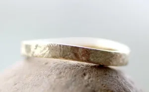Stacking Wavy gold hammered wedding ring