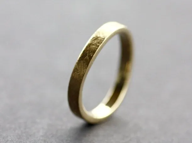 Stacking Wavy gold hammered wedding ring