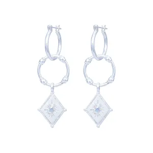 Star Crossed Lovers Silver Moonstone Earrings