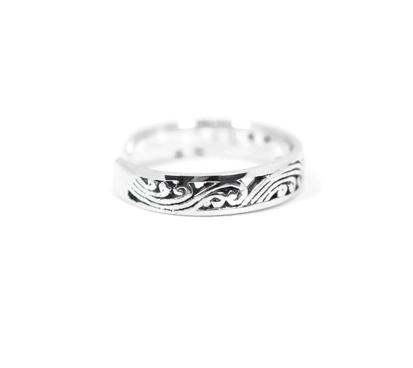 Sterling Silver Antiqued Filigree Design Toe Ring