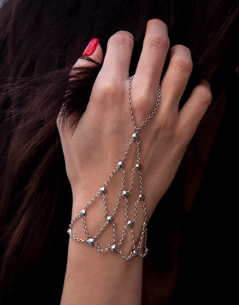 Sterling silver hand chain "Constellation"