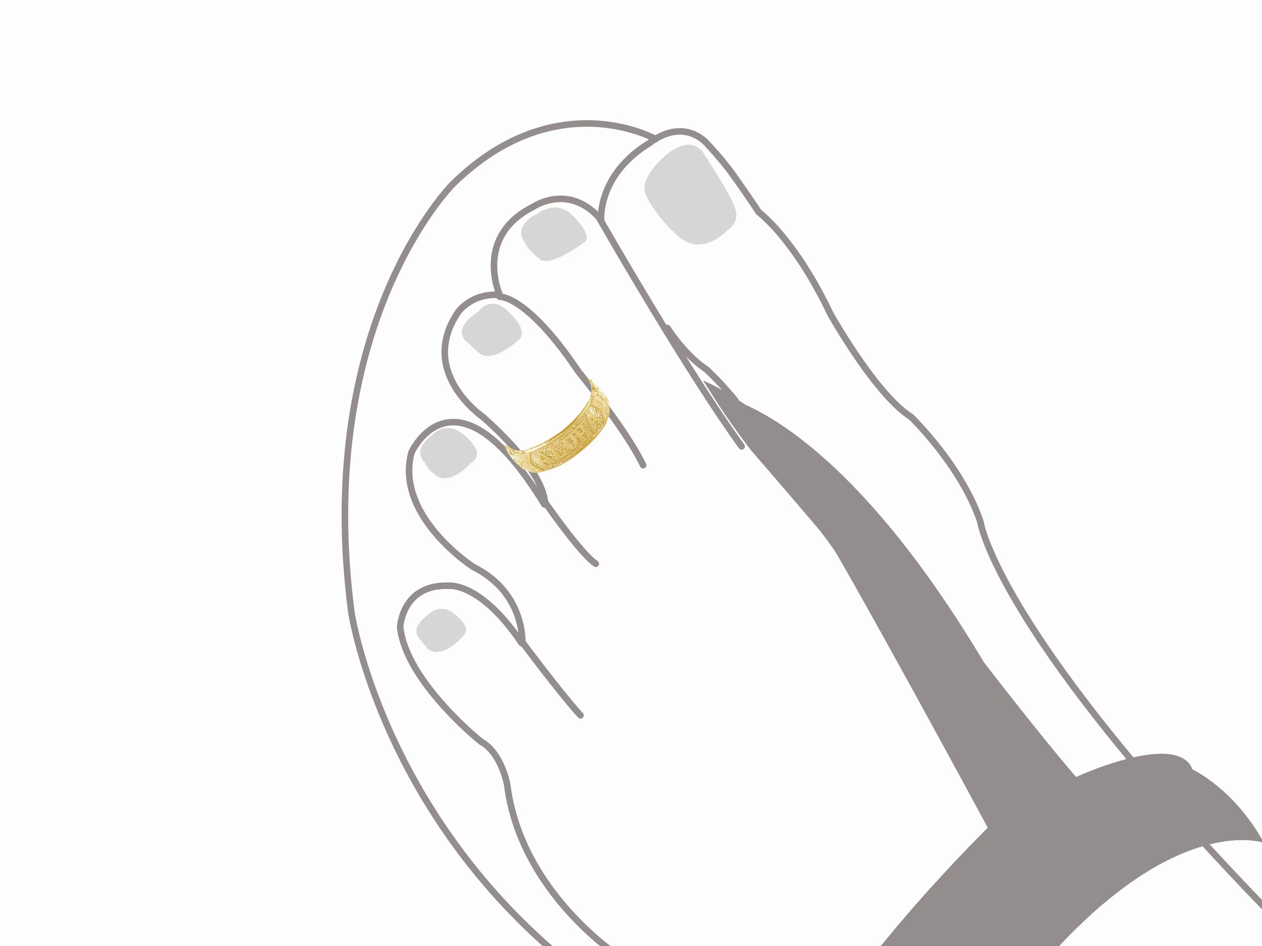 Sterling Silver Toe Ring Aloha