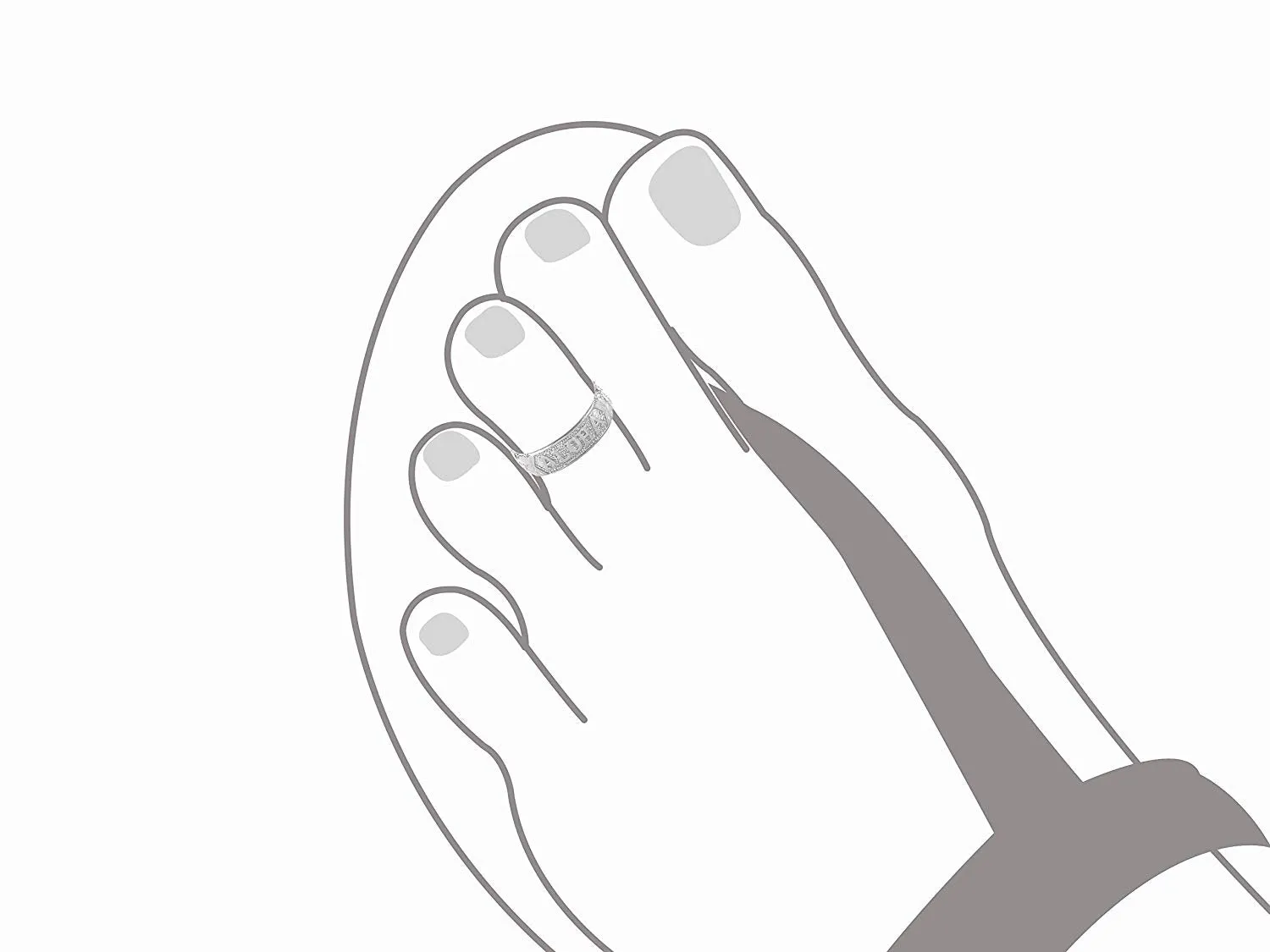 Sterling Silver Toe Ring Aloha