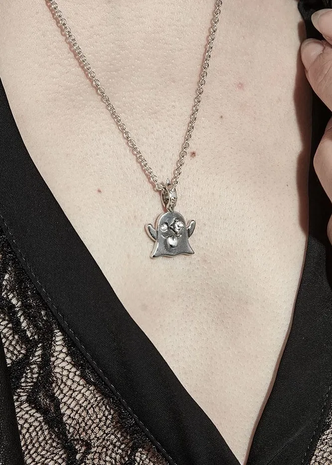 STOLEN GIRLFRIENDS CLUB PUNK GHOST WHITE TOPAZ NECKLACE JWL4-24-61