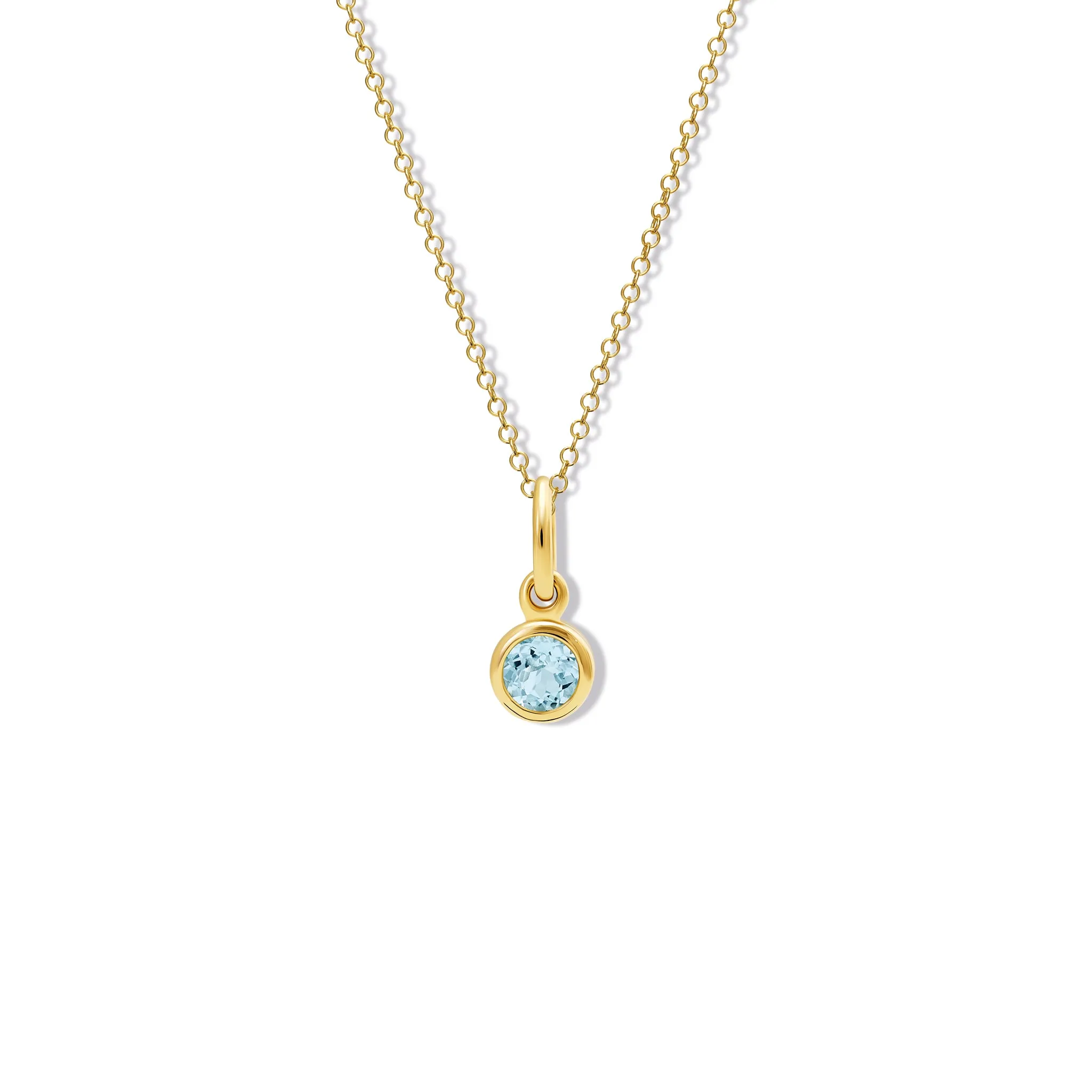 Talya Necklace Pendant Yellow Gold - Aquamarine