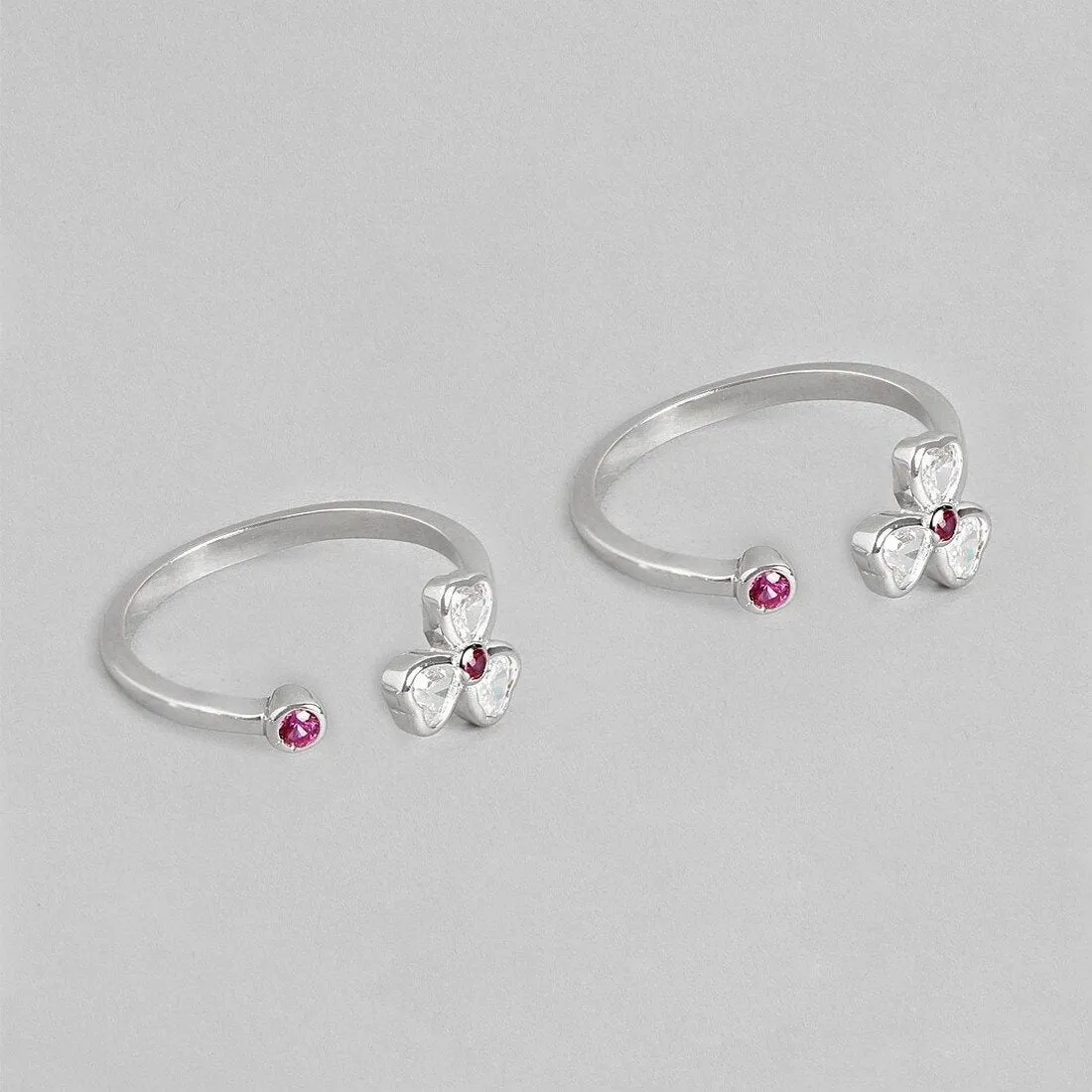 Tiny Flora Adjustable 925 Silver Toe Ring