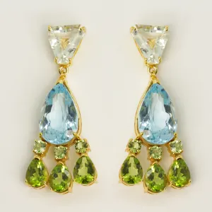 Topaz and Garnet Earrings