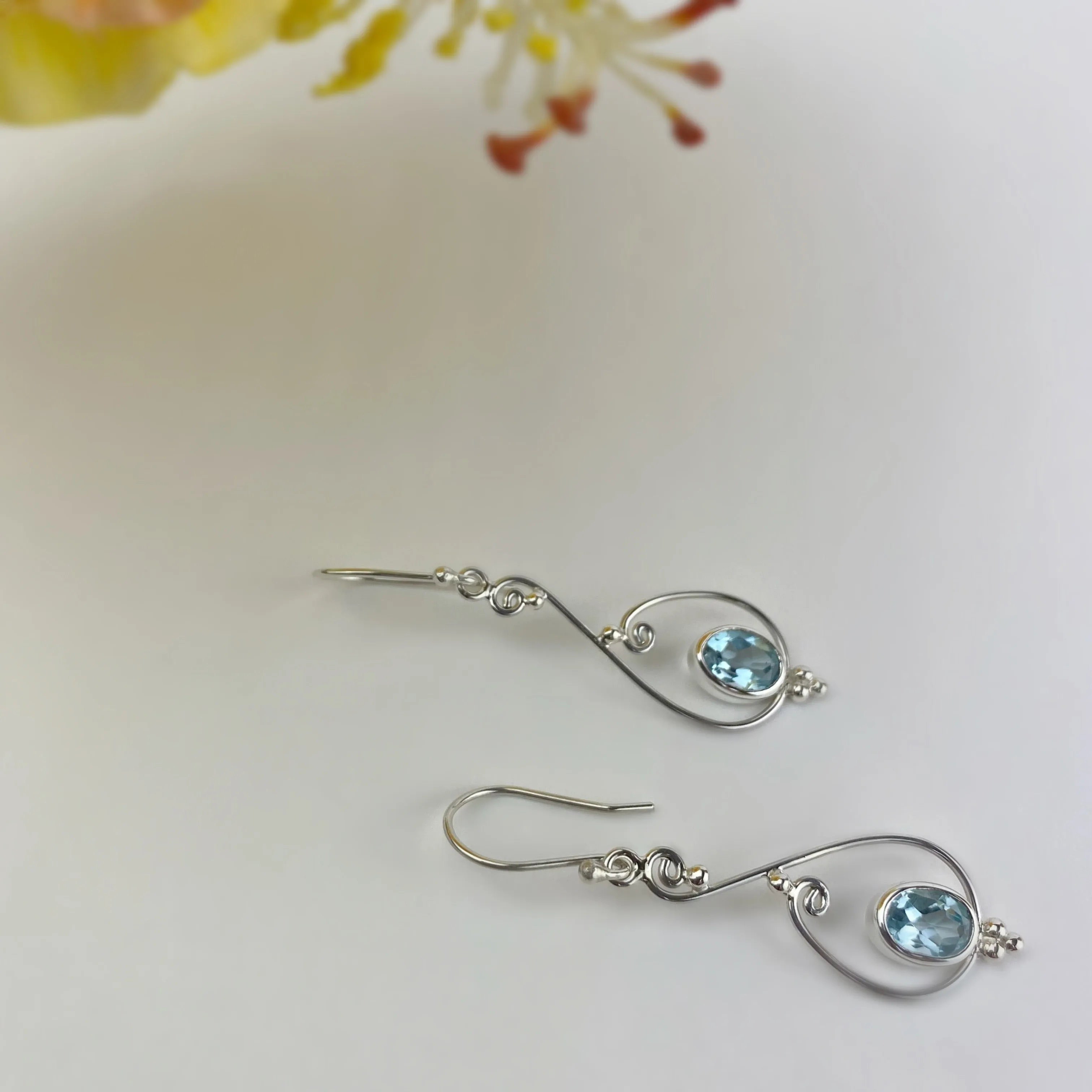 Topaz Swirl Earrings - VE611BT