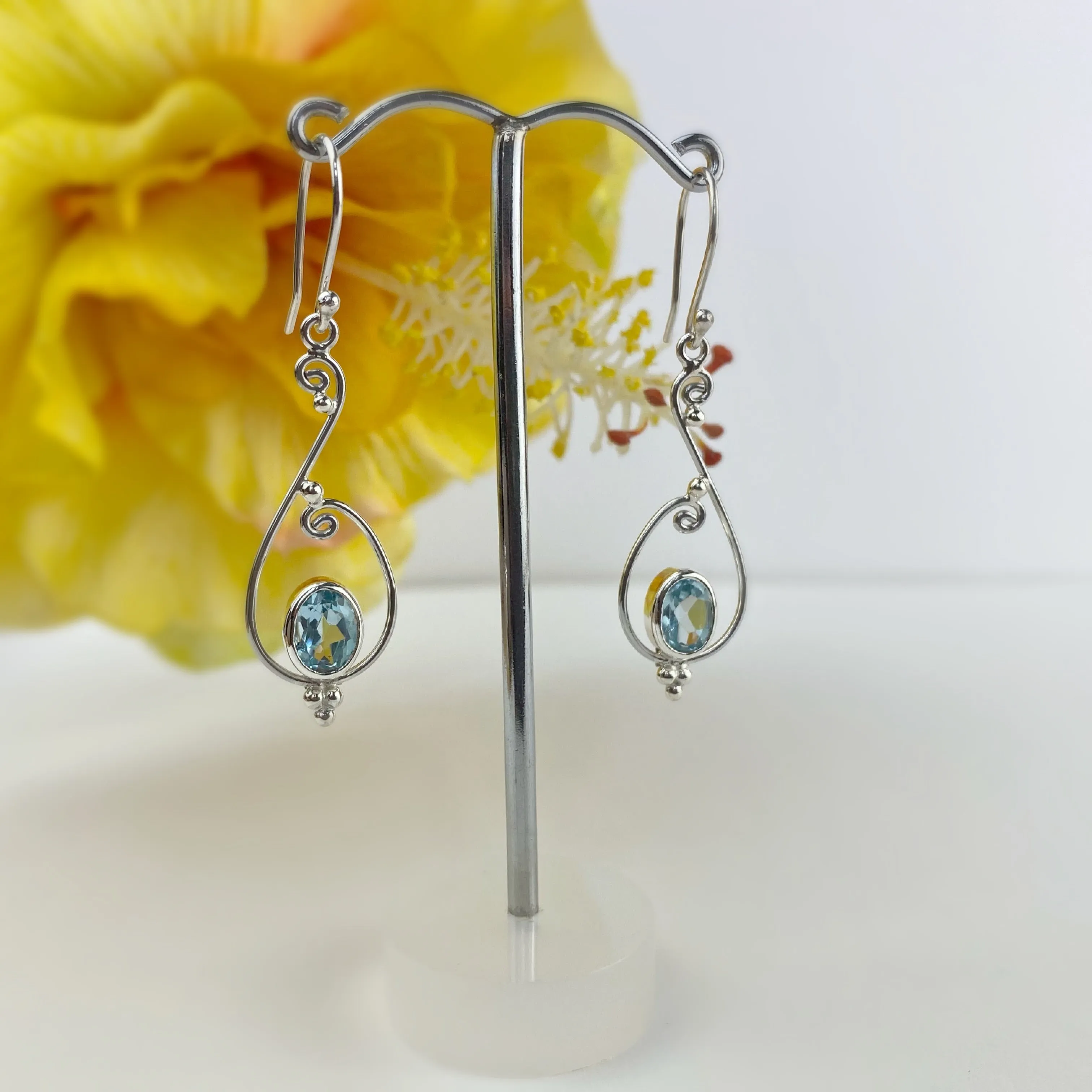 Topaz Swirl Earrings - VE611BT