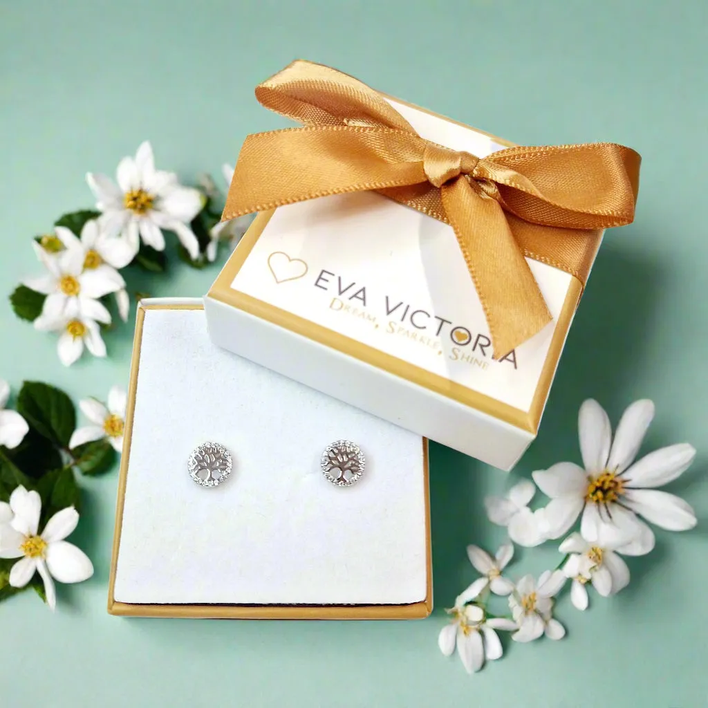 Tree of Life Sterling Silver Stud Earrings