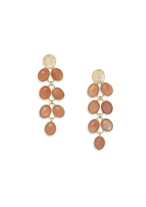 Victoria Earrings | Peach Moonstone