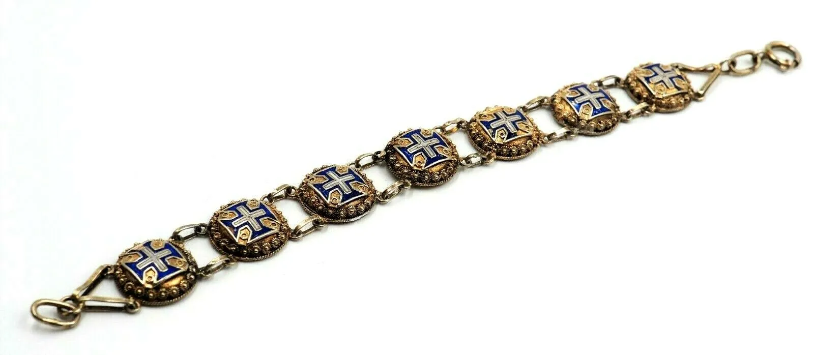 Vintage Enamel & Gold Plated Bracelet Length: 17cm Fashion Jewellery