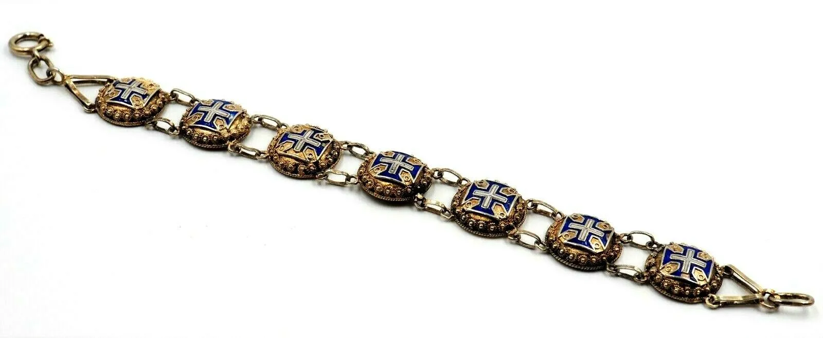 Vintage Enamel & Gold Plated Bracelet Length: 17cm Fashion Jewellery