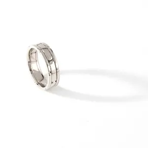 Wedding Band - 18-Karart Solid White Gold Ring