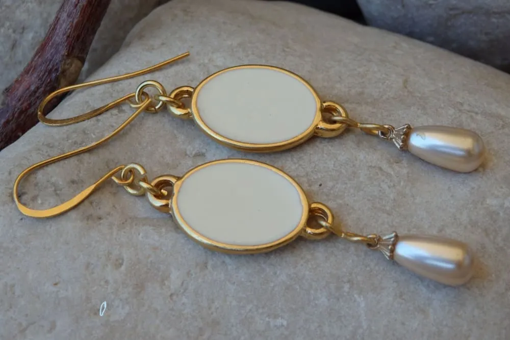White Bridal Earrings