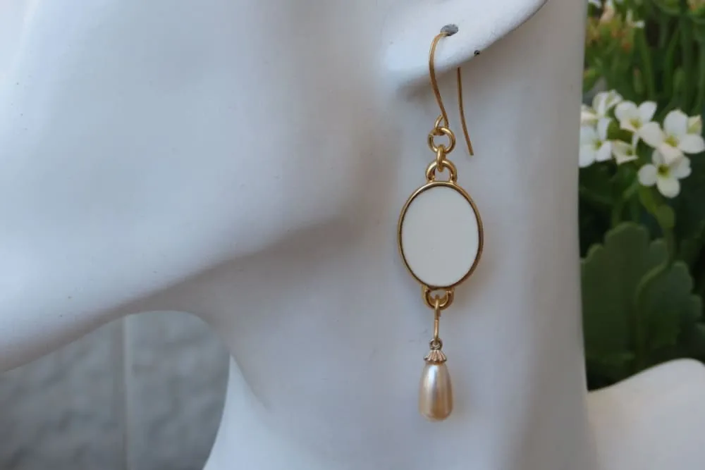 White Bridal Earrings