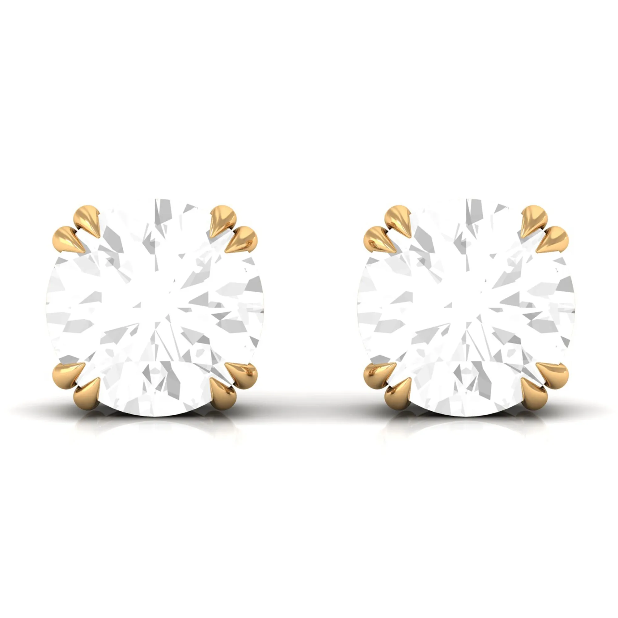 White Topaz Solitaire Stud Earrings