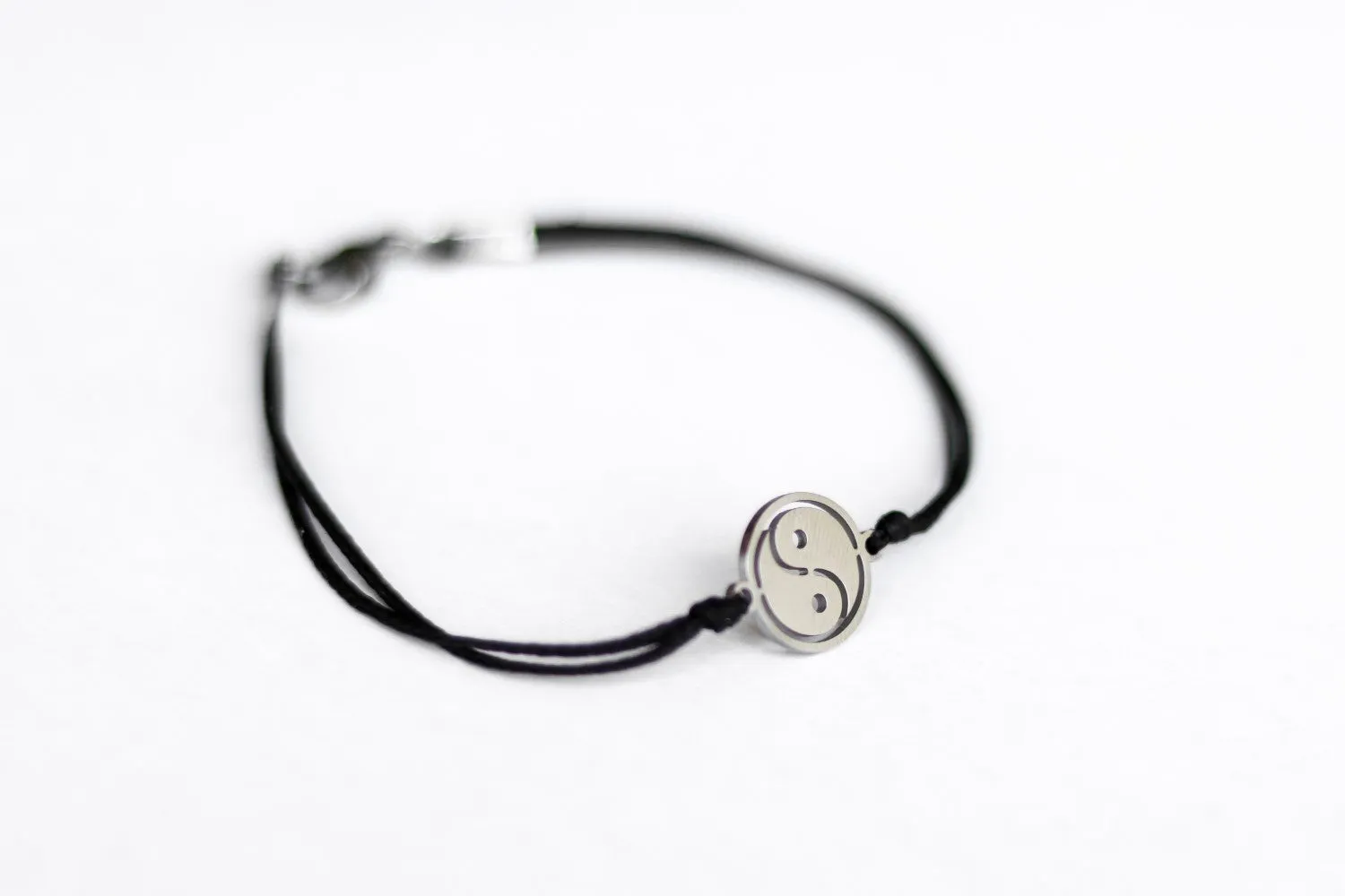 Yin Yang bracelet for men, men's bracelet silver tone Yin Yang charm