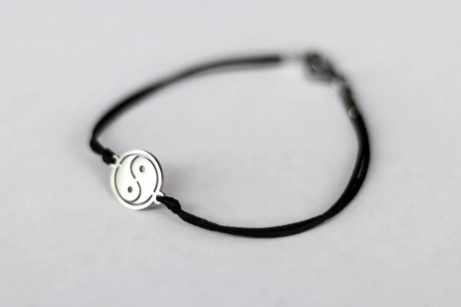 Yin Yang bracelet for men, men's bracelet silver tone Yin Yang charm